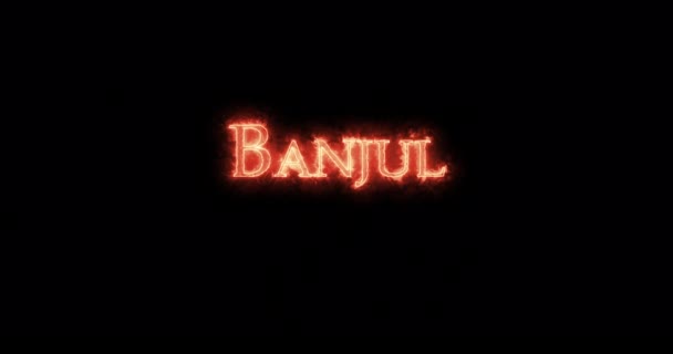 Banjul Escrito Com Fogo Laço — Vídeo de Stock