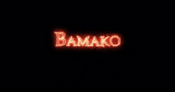 Bamako Written Fire Loop — Stock Video