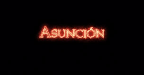 Asuncion Written Fire Loop — Stock Video