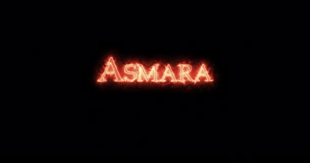 Asmara Escrito Con Fuego Bucle — Vídeos de Stock