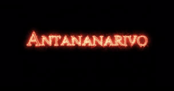 Antananarivo Written Fire Loop — Stock Video