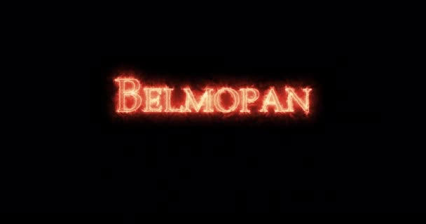 Belmopan Escrito Con Fuego Bucle — Vídeos de Stock