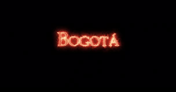 Bogota Skriven Med Eld Ögla — Stockvideo