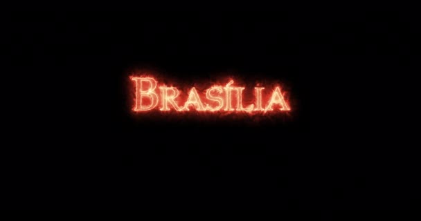 火で書かれたブラジリア ループ — ストック動画