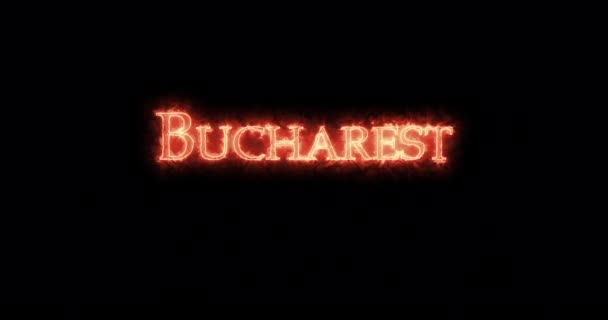 Bucharest Ditulis Dengan Api Pengulangan — Stok Video