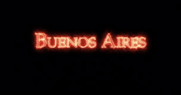 Buenos Aires Scritta Con Fuoco Ciclo — Video Stock