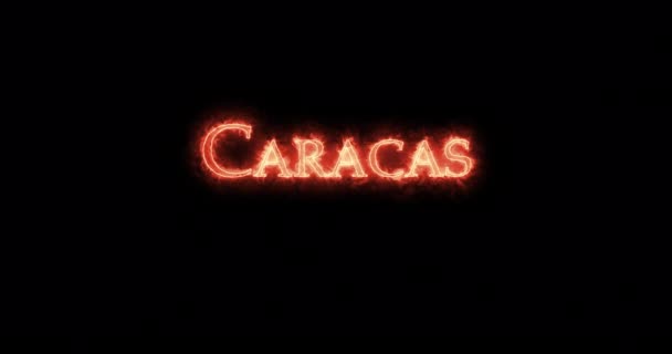 Caracas Skriven Med Eld Ögla — Stockvideo