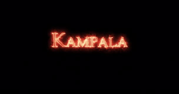 Kampala Napisana Ogniem Pętla — Wideo stockowe