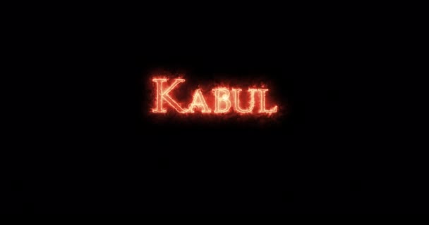 Kabul Written Fire Loop — Stock Video