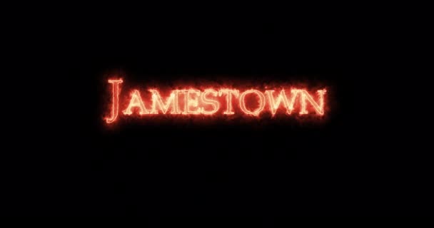 Jamestown Escrito Com Fogo Laço — Vídeo de Stock