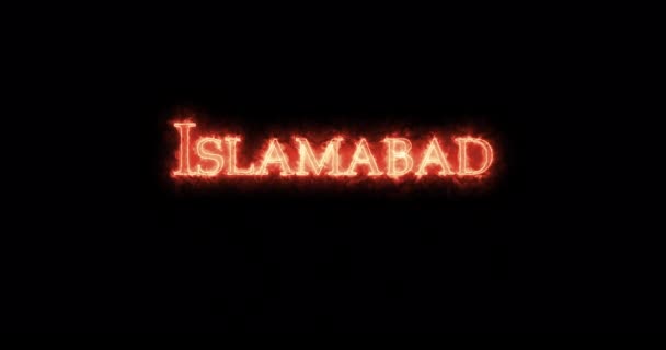 Islamabad Écrit Avec Feu Boucle — Video