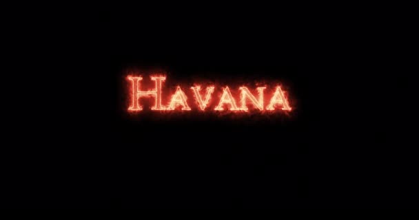 Havane Écrite Avec Feu Boucle — Video