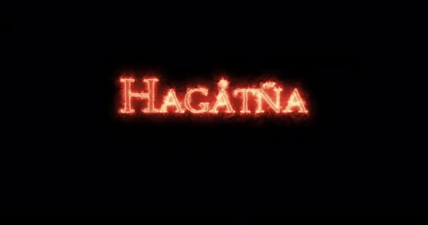 Hagatna Geschreven Met Vuur Lijn — Stockvideo