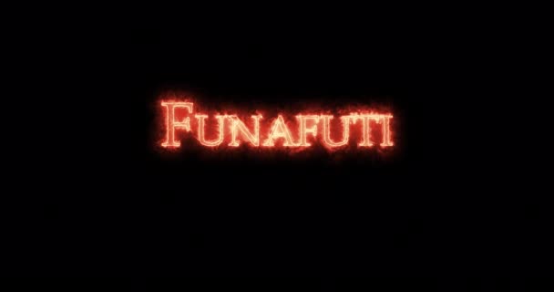 Funafuti Skriven Med Eld Ögla — Stockvideo