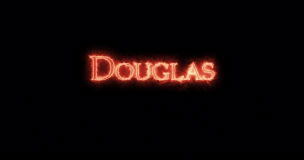 Douglas Ditulis Dengan Api Pengulangan — Stok Video