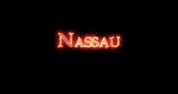 Nassau Mit Feuer Geschrieben Schleife — Stockvideo