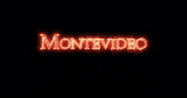 Montevidéu Escrito Com Fogo Laço — Vídeo de Stock