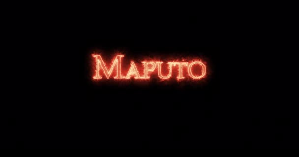 Maputo Escrito Com Fogo Laço — Vídeo de Stock