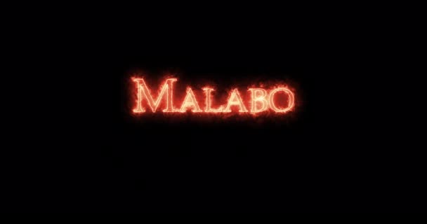Malabo Mit Feuer Geschrieben Schleife — Stockvideo