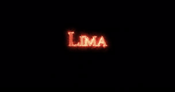 Lima Written Fire Loop — Stock Video