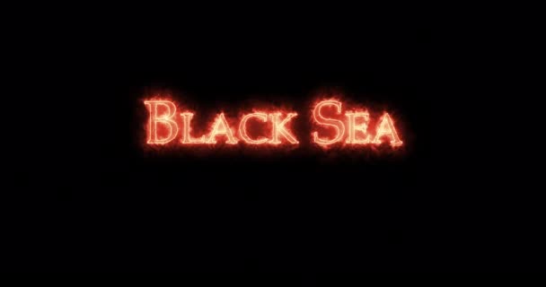 Morze Czarne Napisane Ogniem Pętla — Wideo stockowe