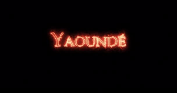 Yaound Escrito Com Fogo Laço — Vídeo de Stock