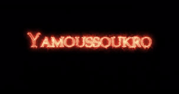 Yamoussoukro Written Fire Loop — Stock Video