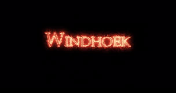Windhoek Skriven Med Eld Ögla — Stockvideo