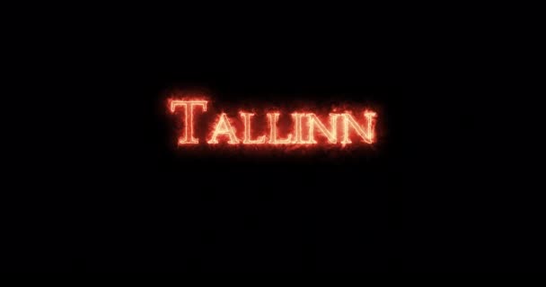Tallin Escrito Con Fuego Bucle — Vídeos de Stock
