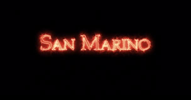 圣马力诺用火写的 — 图库视频影像