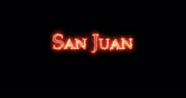 San Juan Écrit Avec Feu Boucle — Video