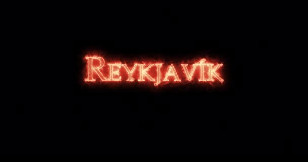 Reykjavk Skriven Med Eld Ögla — Stockvideo