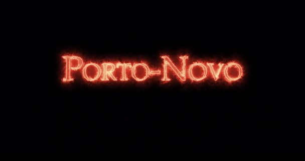 Porto Novo Written Fire Loop — Stock Video