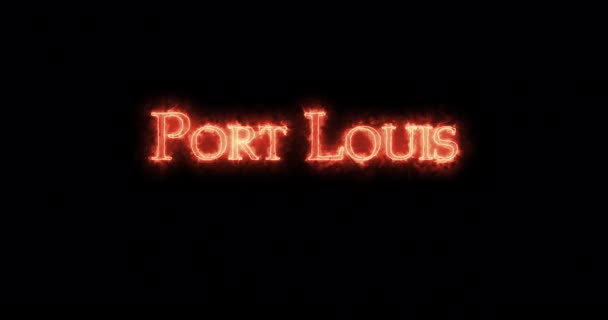 Port Louis Ateşle Yazıldı Döngü — Stok video