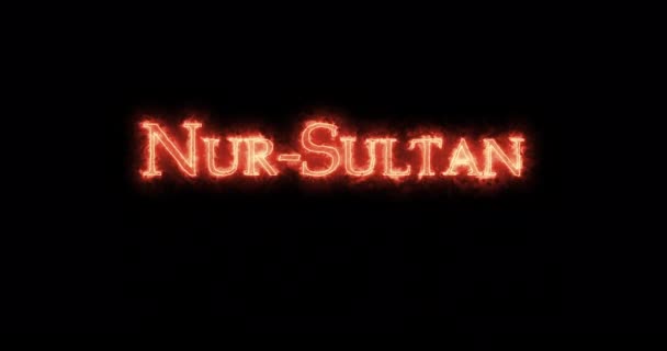 Nur Sultan Escrito Com Fogo Laço — Vídeo de Stock