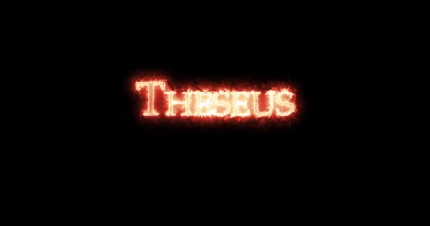 Theseus Geschreven Met Vuur Lijn — Stockvideo