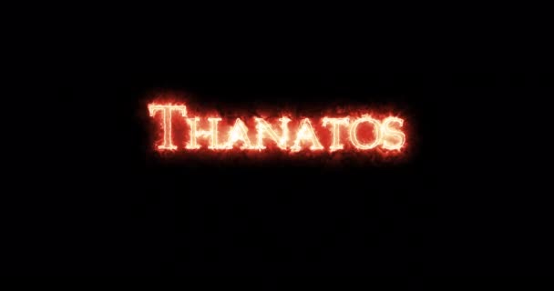 Thanatos Geschreven Met Vuur Lijn — Stockvideo