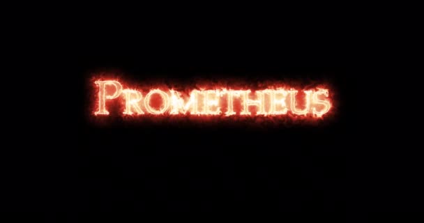 Prometheus Geschreven Met Vuur Lijn — Stockvideo