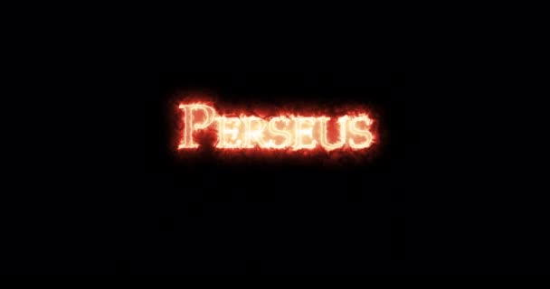 Perseus Ditulis Dengan Api Pengulangan — Stok Video