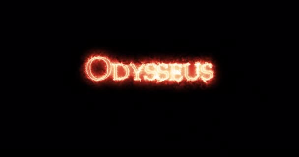 Odysseus Ditulis Dengan Api Pengulangan — Stok Video