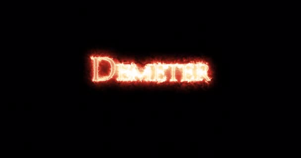 Demeter Mit Feuer Geschrieben Schleife — Stockvideo