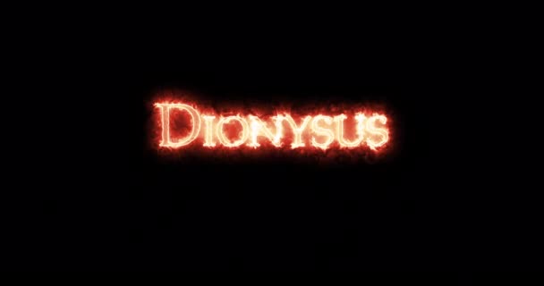 Dionysos Skrivet Med Eld Ögla — Stockvideo