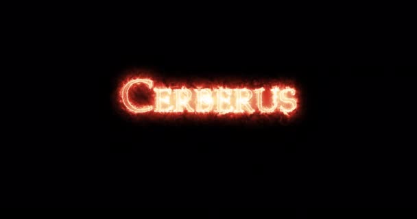 Cerberus Mit Feuer Geschrieben Schleife — Stockvideo