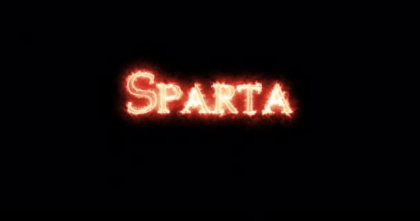 Sparta Mit Feuer Geschrieben Schleife — Stockvideo