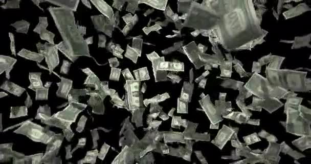Σύννεφο Τραπεζογραμματίων Ενός Αμερικανικού Δολαρίου Που Μετατρέπονται — Αρχείο Βίντεο