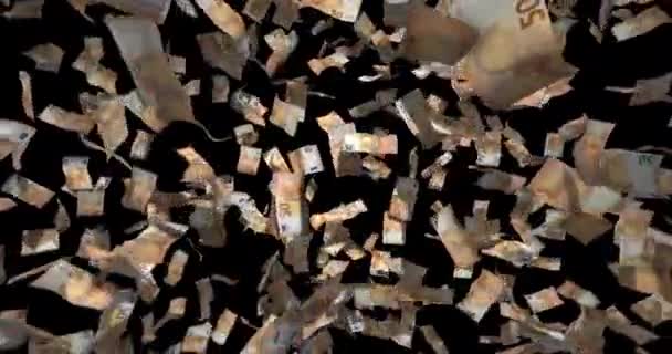 Tempête des billets de cinquante euros européens tournant 