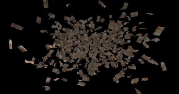 Nuage de billets de cinquante euros européens volant 