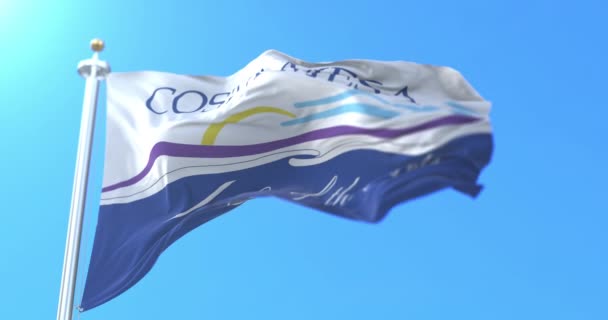 Flagge Der Stadt Costa Mesa Bundesstaat Kalifornien Schleife — Stockvideo