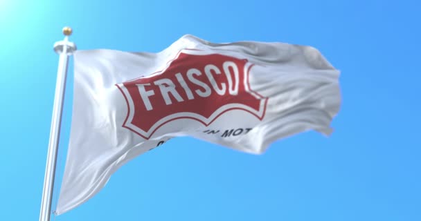 美国得克萨斯州弗里斯科市的国旗 — 图库视频影像