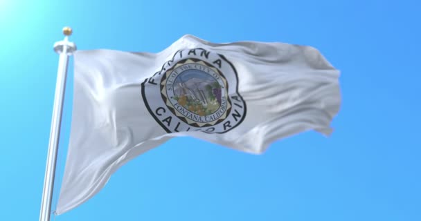 Bandera Fontana City Estado California Estados Unidos Loop — Vídeos de Stock